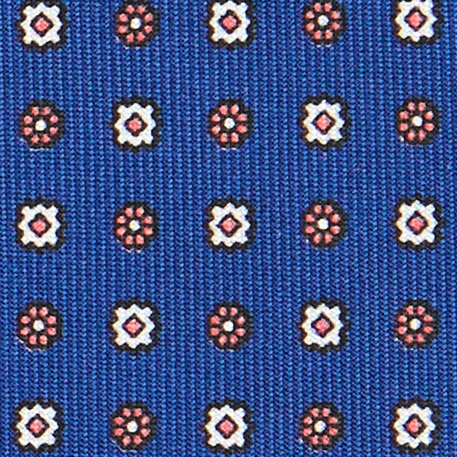 CRAVATTA SARTORIALE CLASSICA IN SETA BLU Microfantasia fiore