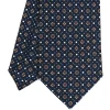 CRAVATTA SARTORIALE CLASSICA IN SETA BLU SCURO Microfantasia fiore