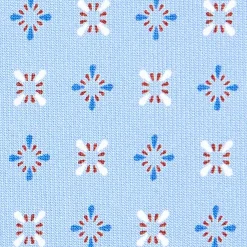 CRAVATTA SARTORIALE CLASSICA IN SETA AZZURRA Microfantasia fiore