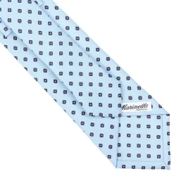 CRAVATTA SARTORIALE CLASSICA IN SETA AZZURRA Microfantasia fiore