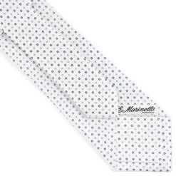 CRAVATTA SARTORIALE CLASSICA IN SETA BIANCO Microfantasia fiore