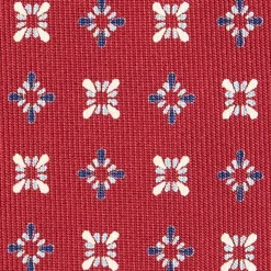 CRAVATTA SARTORIALE CLASSICA IN SETA BORDEAUX Microfantasia fiore