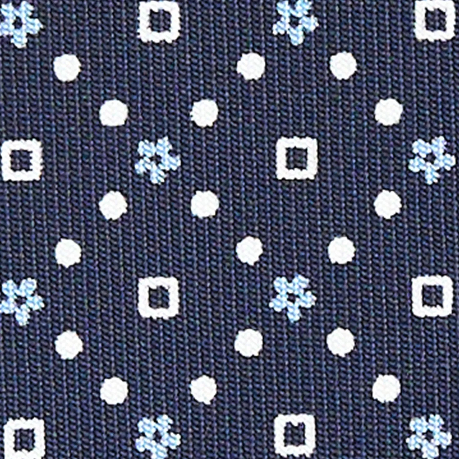CRAVATTA SARTORIALE CLASSICA IN SETA BLU SCURO Microfantasia fiore