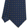 CRAVATTA SARTORIALE CLASSICA IN SETA BLU SCURO Microfantasia fiore
