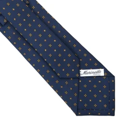 CRAVATTA SARTORIALE CLASSICA IN SETA BLU SCURO Microfantasia fiore