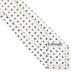CRAVATTA SARTORIALE CLASSICA IN SETA BIANCA Microfantasia fiore
