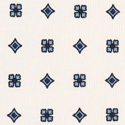 CRAVATTA SARTORIALE CLASSICA IN SETA BIANCA Microfantasia fiore