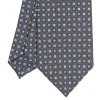 CRAVATTA SARTORIALE CLASSICA IN SETA GRIGIO SCURO Microfantasia fiore