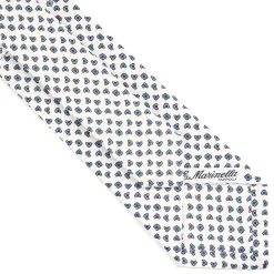 CRAVATTA SARTORIALE CLASSICA IN SETA BIANCA Microfantasia fiore