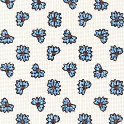 CRAVATTA SARTORIALE CLASSICA IN SETA BIANCA Microfantasia fiore