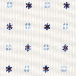 CRAVATTA SARTORIALE CLASSICA IN SETA BIANCA Microfantasia fiore