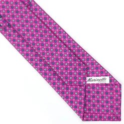 CRAVATTA SARTORIALE CLASSICA IN SETA FUCSIA Microfantasia fiore