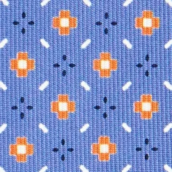CRAVATTA SARTORIALE CLASSICA IN SETA AZZURRO POLVERE Microfantasia fiore