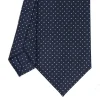 CRAVATTA SARTORIALE CLASSICA IN SETA BLU SCURO Pois