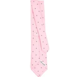 CRAVATTA SARTORIALE CLASSICA IN SETA ROSA Microfantasia fiore