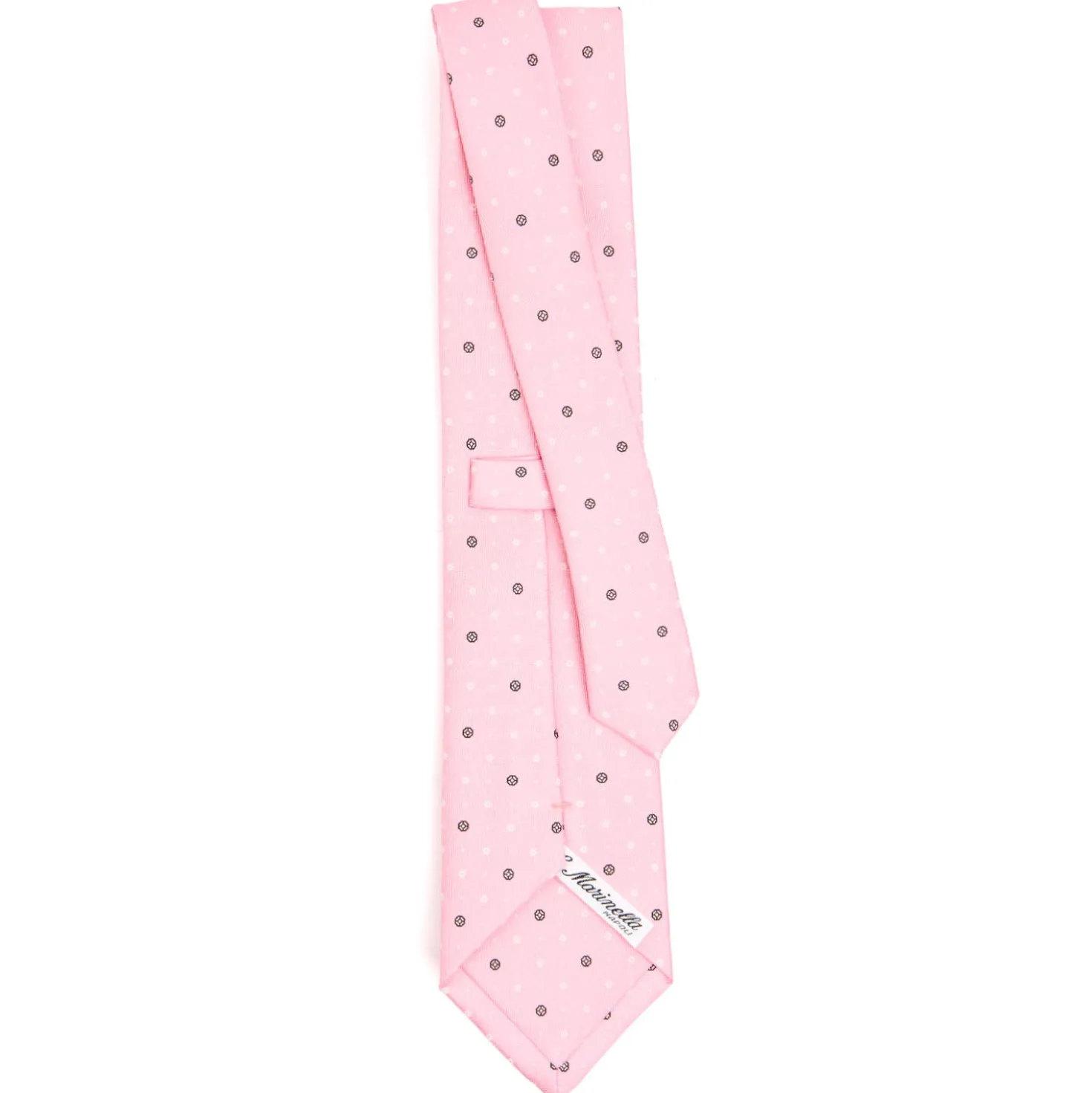 CRAVATTA SARTORIALE CLASSICA IN SETA ROSA Microfantasia fiore