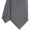 CRAVATTA SARTORIALE CLASSICA IN SETA GRIGIO SCURO Microfantasia fiore