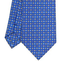 CRAVATTA SARTORIALE EXTRA LONG IN SETA BLUETTE Microfantasia fiore