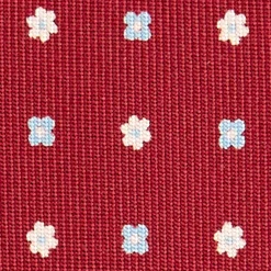 CRAVATTA SARTORIALE EXTRA LONG IN SETA BORDEAUX Microfantasia fiore