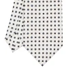 CRAVATTA SARTORIALE EXTRA LONG IN SETA BIANCA Microfantasia fiore