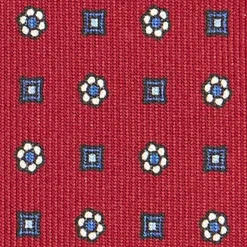CRAVATTA SARTORIALE EXTRA LONG IN SETA BORDEAUX Microfantasia fiore