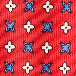 CRAVATTA SARTORIALE EXTRA LONG IN SETA ROSSA Microfantasia fiore
