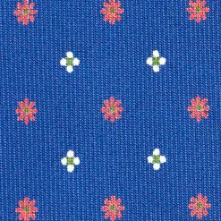 CRAVATTA SARTORIALE EXTRA LONG IN SETA BLUMicrofantasia fiore