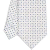 CRAVATTA SARTORIALE EXTRA LONG IN SETA BIANCA Microfantasia fiore