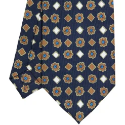 CRAVATTA SARTORIALE EXTRA LONG IN SETA BLU SCURO Collezione heritage