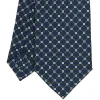 CRAVATTA SARTORIALE EXTRA LONG IN SETA BLU SCURO Microfantasia fiore
