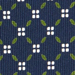 CRAVATTA SARTORIALE EXTRA LONG IN SETA BLU SCURO Microfantasia fiore