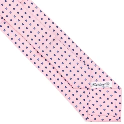 CRAVATTA SARTORIALE EXTRA LONG IN SETA ROSA Microfantasia fiore