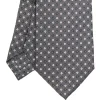 CRAVATTA SARTORIALE EXTRA LONG IN SETA GRIGIO SCURO Microfantasia fiore