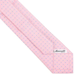 CRAVATTA SARTORIALE EXTRA LONG IN SETA ROSA Microfantasia fiore