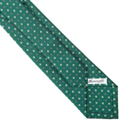 CRAVATTA SARTORIALE EXTRA LONG IN SETA VERDE SCURO Microfantasia fiore