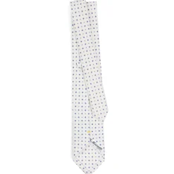CRAVATTA SARTORIALE EXTRA LONG IN SETA BIANCA Microfantasia fiore