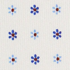 CRAVATTA SARTORIALE EXTRA LONG IN SETA BIANCA Microfantasia fiore