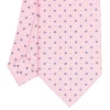 CRAVATTA SARTORIALE EXTRA LONG IN SETA ROSA Microfantasia fiore