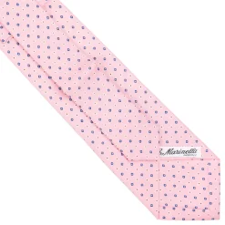 CRAVATTA SARTORIALE EXTRA LONG IN SETA ROSA Microfantasia fiore