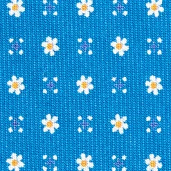 CRAVATTA SARTORIALE EXTRA LONG IN SETA BLU MEDIO Microfantasia fiore