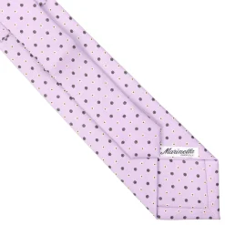 CRAVATTA SARTORIALE EXTRA LONG IN SETA LILLA Microfantasia fiore