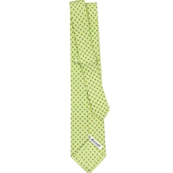 CRAVATTA SARTORIALE EXTRA LONG IN SETA VERDE CHIARO Microfantasia fiore