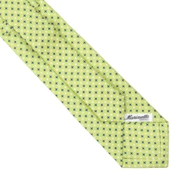 CRAVATTA SARTORIALE EXTRA LONG IN SETA VERDE CHIARO Microfantasia fiore