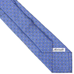 CRAVATTA SARTORIALE EXTRA LONG IN SETA AZZURRO POLVERE Microfantasia fiore