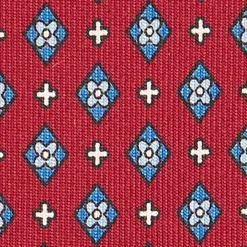 CRAVATTA SARTORIALE EXTRA LONG IN SETA BORDEAUX Microfantasia fiore