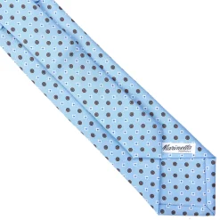 CRAVATTA SARTORIALE EXTRA LONG IN SETA AZZURRA Microfantasia fiore
