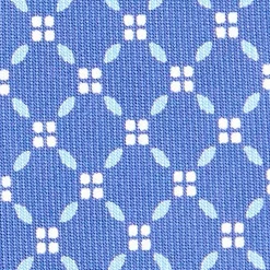 CRAVATTA SARTORIALE EXTRA LONG IN SETA AZZURRO POLVERE Microfantasia fiore