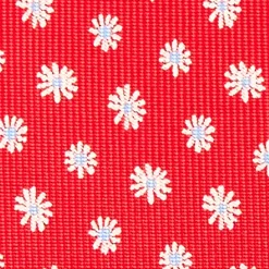 CRAVATTA SARTORIALE EXTRA LONG IN SETA ROSSA Microfantasia fiore