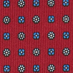 CRAVATTA SARTORIALE EXTRA LONG IN SETA BORDEAUX Microfantasia fiore