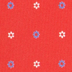 CRAVATTA SARTORIALE EXTRA LONG IN SETA ROSSA Microfantasia fiore